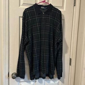 Men’s Polo by Ralph Lauren plaid long sleeve polo style shirt. Size XXL